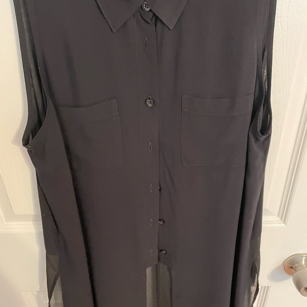 Bcbgeneration Collared High Low Black Button Down… - image 4